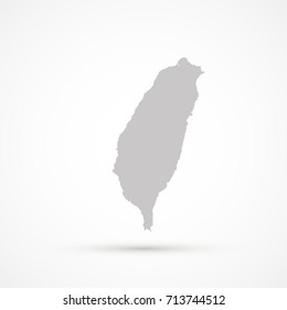 Silver Republic of China (Taiwan) Map Illustration