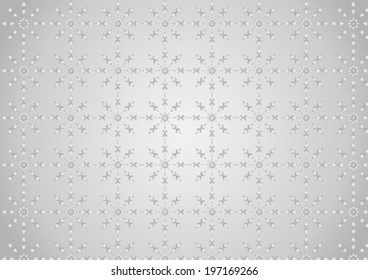 Silver retro blossom and circle and modern arrow pattern on pastel background. Modern and vintage bloom pattern style for classic design