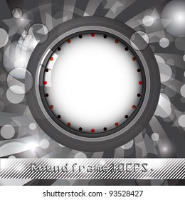 Silver retro circle frame Vector illustration