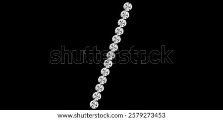 Silver Rhinestone Diamonds Slash Sign Vector Illustration.