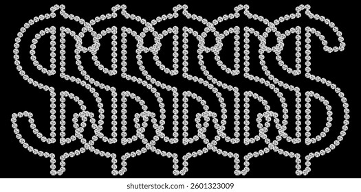 Silver Rhinestone Luxury Diamonds Dollar Background.
