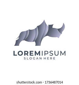  silver rhino logo design template