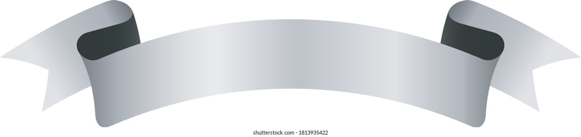 Silver Ribbon Banner Label On Transparent Stock Vector (Royalty Free ...