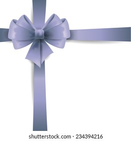 Silver ribbon with bow isolated on white