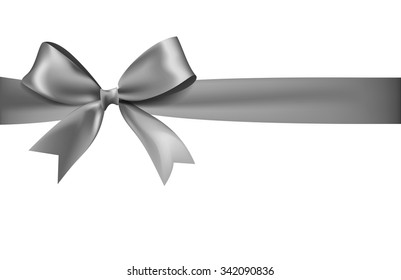 silver ribbon isolated on white background