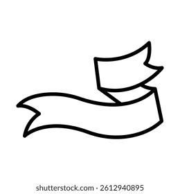 Silver Ribbon Vector Line Icon Design
