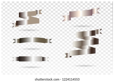Silver Ribbons Vector Set vector illustration