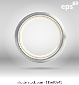 Silver ring copyspace torus round eps10 vector empty frame