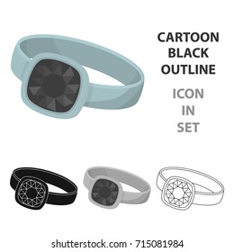 Silver ring icon in cartoon style isolated on white background. Jewelry and accessories symbol stock vector illustration.