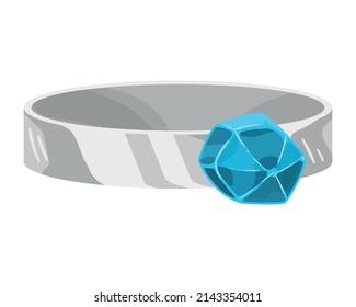 silberner Ring mit Steinsymbol
