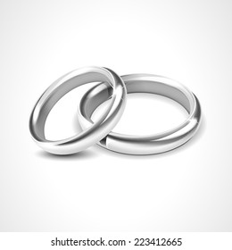 Silver Rings Isolated on White Background