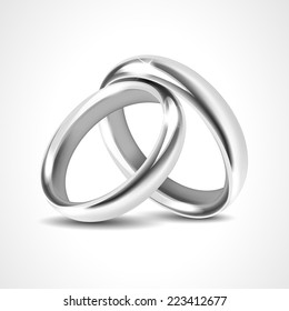 Silver Rings Isolated on White Background