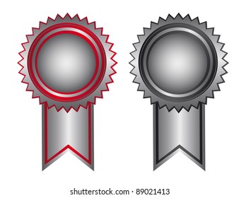 silver rossette isolated over white background. vector