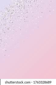 Silver Round Bridal Pink Background. Shiny Sequin Illustration. White Splash Glamour Pattern. Rain Paper Design.