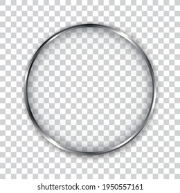 silver round frame banners on transparent background