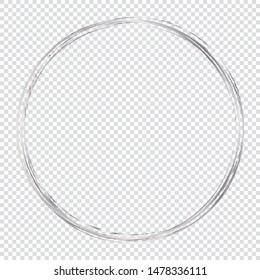 silver round frame isolated on transparent background