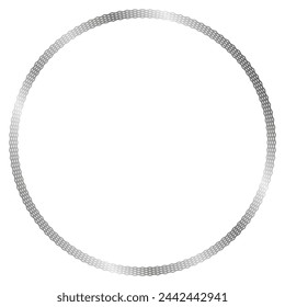 Silber runder Metallrahmen isoliert auf weiß. Vektorrahmen für Foto. Rahmen für Text, Zertifikat, Bilder, Diplom. Luxus, Gold, Hochzeit, Feier. Zickzackrahmen