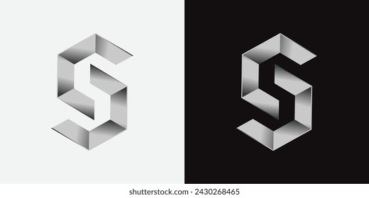 silver S letter logo vector
