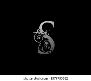 Silver S Luxury Logo Icon, Classy Letter Logo Design.