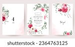 Silver sage green and trendy barbie pink flowers vector design frames. Rose, white peony, orchid, hydrangea, ranunculus, eucalyptus, greenery. Wedding floral garland. Watercolor. Isolated and editable