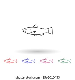Silver salmon multi color icon. Simple thin line, outline vector of fish icons for ui and ux, website or mobile application