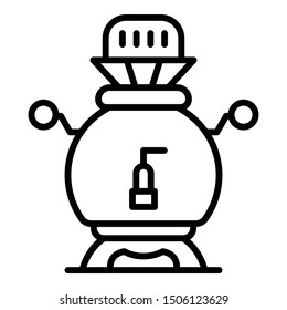 Silver samovar icon. Outline silver samovar vector icon for web design isolated on white background