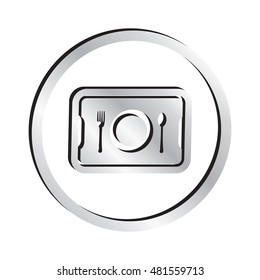 Silver School Cafeteria Lunch Tray Icon