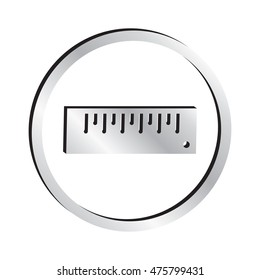 Silver School Ruler Icon