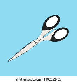 silver scissors with black handle