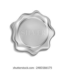 Silver sealing wax. Vector illustration