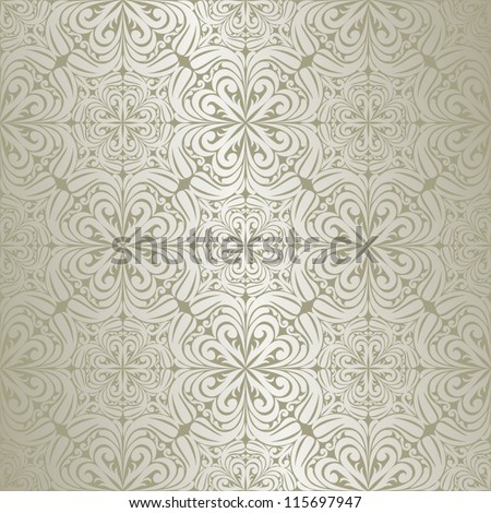 Silver Seamless Wallpaper Stock Vector (Royalty Free) 115697947 ...