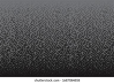 Silver sequins, glitters, sparkles, paillettes, mosaic background template. Abstract luxury halftone vector creative backdrop. Glitter rounds with gradient trendy. Vibrant metalic shiny dots glitter.