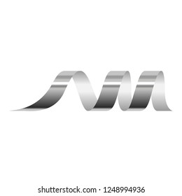 Silver serpentine icon. Realistic illustration of silver serpentine vector icon for web design isolated on white background