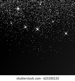 Silver SGlitter Background. Collection Stardust. Sparks Abstract Background. Vector Illustration