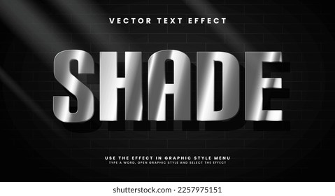 Silver shade 3d editable vector text style effect