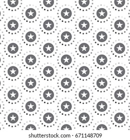 silver shade and white star in circle rotated pattern background vector illustration image