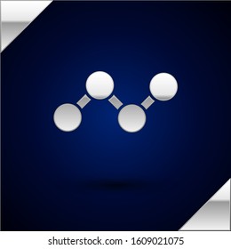 Silver Share icon isolated on dark blue background. Sharing, communication pictogram, social media, connection, network, distribute.  Vector Illustration