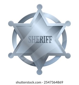 Silbernes Sheriff-Sternenabzeichen, das Strafverfolgung, Autorität und Gerechtigkeit im wilden Westen symbolisiert