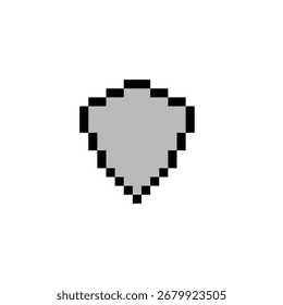 silbernes Schild-Symbol in Pixel Art. Web-Symbol