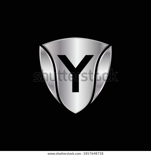 Silver Shield Logo\
Design for Letter Y. Vector Realistic Metallic logo Template Design\
for Letter Y. Silver Metallic Logo. Logo Design for car, safety\
companies and others.