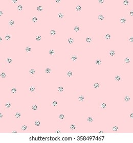 Silver shimmer glitter polka dot seamless pattern.