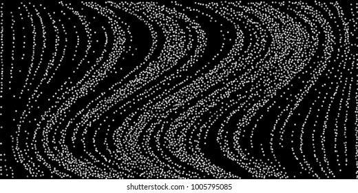 Silver shine of confetti on a black background. Illustration of a drop of shiny particles. Decorative element. Luxury background for your design, cards, invitations, gift, vip.