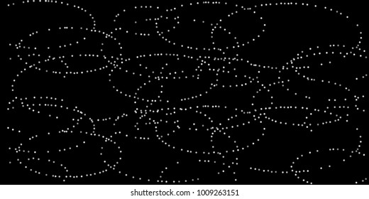 Silver shine of confetti on a black background. Illustration of a drop of shiny particles. Decorative element. Luxury background for your design, cards, invitations, gift, vip.
