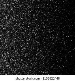 Silver shine of confetti on a black background. Illustration of a drop of shiny particles. Decorative element. Luxury background for your design, cards, invitations, gift, vip. 
