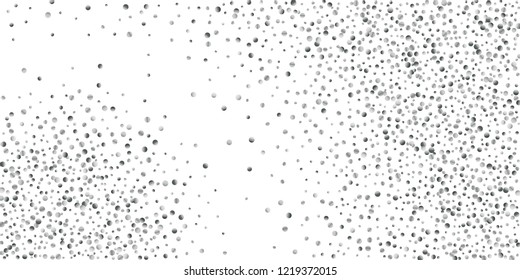 Silver shine of confetti on a black background. Illustration of a drop of shiny particles. Decorative element. Luxury background for your design, cards, invitations, gift, vip.