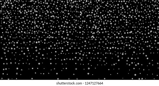 Silver shine of confetti on a black background. Illustration of a drop of shiny particles. Decorative element. Luxury background for your design, cards, invitations, gift, vip.