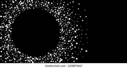 Silver shine of confetti on a black background. Illustration of a drop of shiny particles. Decorative element. Luxury background for your design, cards, invitations, gift, vip.