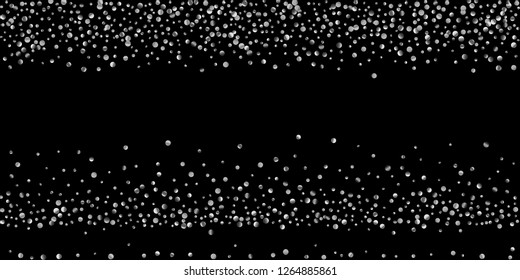 Silver shine of confetti on a black background. Illustration of a drop of shiny particles. Decorative element. Luxury background for your design, cards, invitations, gift, vip.
