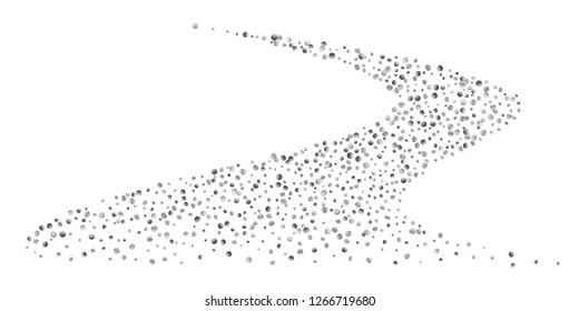 Silver shine of confetti on a black background. Illustration of a drop of shiny particles. Decorative element. Luxury background for your design, cards, invitations, gift, vip.