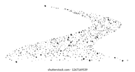 Silver shine of confetti on a black background. Illustration of a drop of shiny particles. Decorative element. Luxury background for your design, cards, invitations, gift, vip.